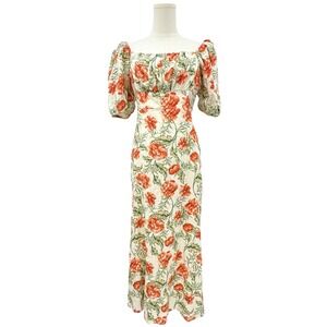 Joie Linen Floral Empire Dress with Pockets Size 8 Regency Cottagecore Prairie